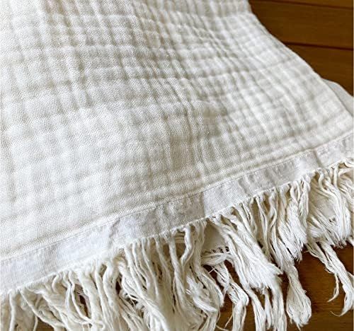 100% Organic Cotton Throw Blanket for Couch Sofa, 4-Layer Muslin Pre-Washed Plant Dyed Cotton, Br... | Amazon (US)