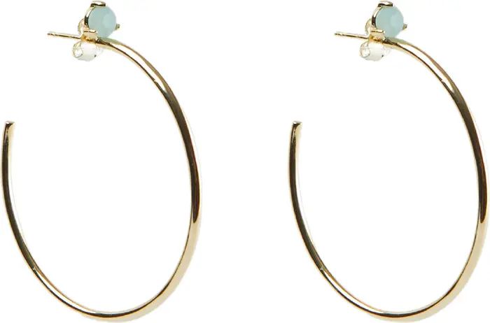 Argento Vivo Sterling Silver Semiprecious Stone Hoop Earrings | Nordstrom | Nordstrom