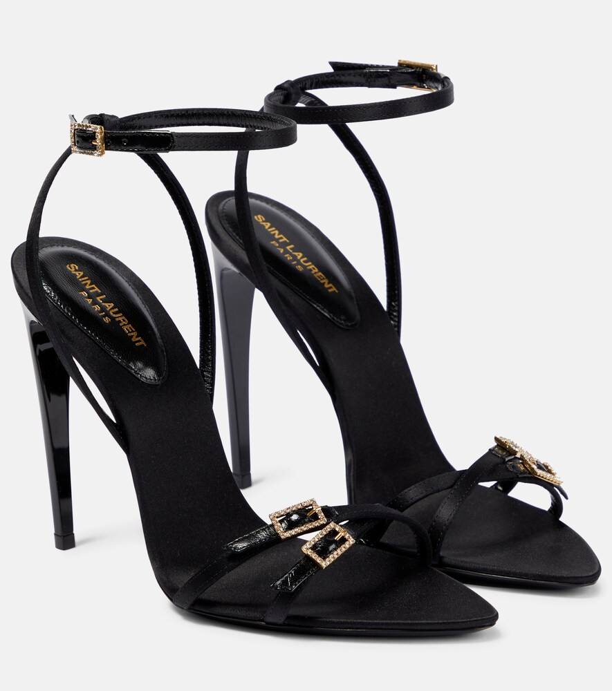 Saint Laurent Cassie 110 crÃªpe high sandals | Mytheresa (US/CA)