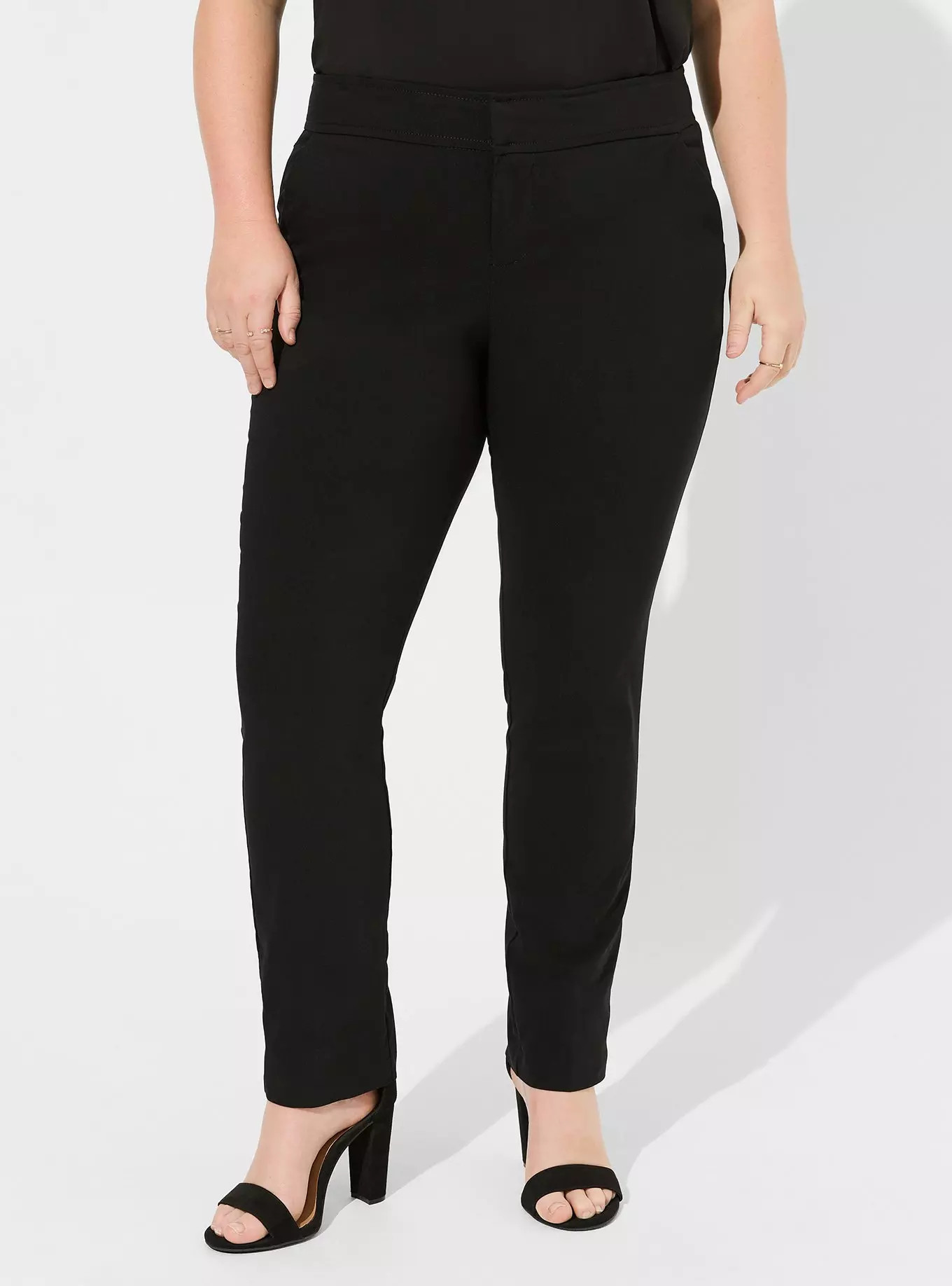 Trouser Straight Deluxe Stretch Mid-Rise Pant | Torrid (US & Canada)