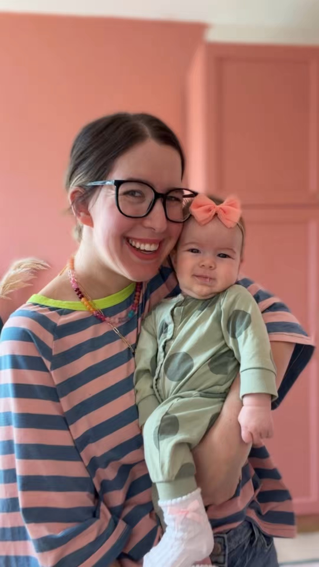 Sharing the first glimpse into our work-in-progress pantry! We built out the cabinets from IKEA and painted them Sherwin Williams Constant Coral. With new paint and upgraded hardware it gives the cabinets a custom look without the custom price tag. Next on the list: finish pant, trim, tile on that white wall, add a shelf and accessorize 👏🏼 

#pantry #cabinetry #coral #paint #scullery 

#LTKspringtrends #LTKmomlife #LTKHome