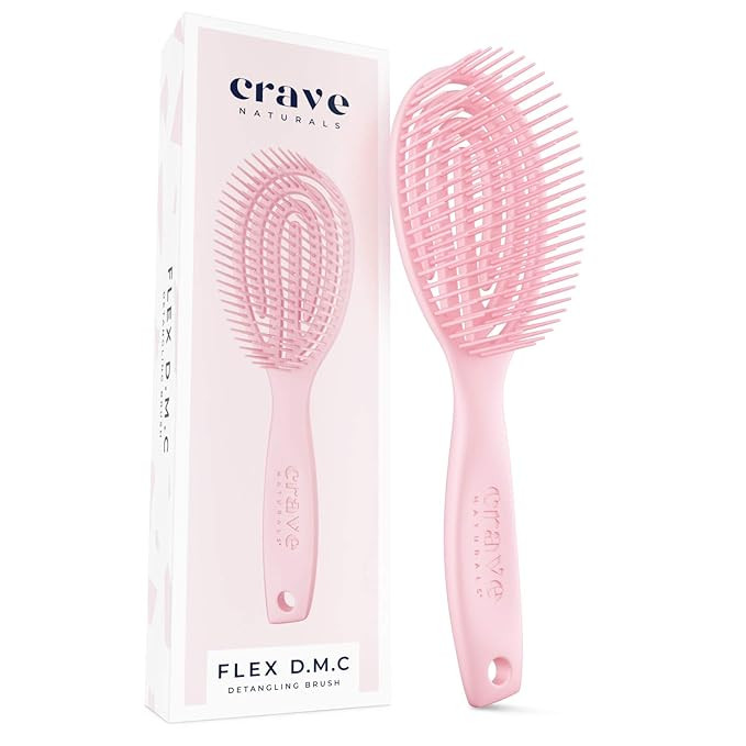 FLEX DMC Detangling Brush for Natural Textured Hair - Flexible Hair Brush Detangler for Curly, Fr... | Amazon (US)