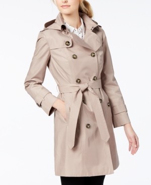 London Fog Hooded Double-Breasted Trench Coat | Macys (US)