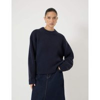 HUSH Pure Cashmere Textured Crew Neck Jumper Navy | Marks & Spencer (UK)
