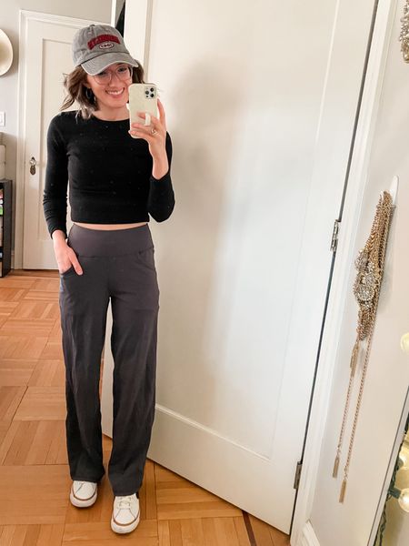 Long sleeve cropped tee: TTS
Wide leg workout pants: TTS, if between sizes go down if you went the to for more snuggly 

#LTKtravel #LTKfitness #LTKstyletip