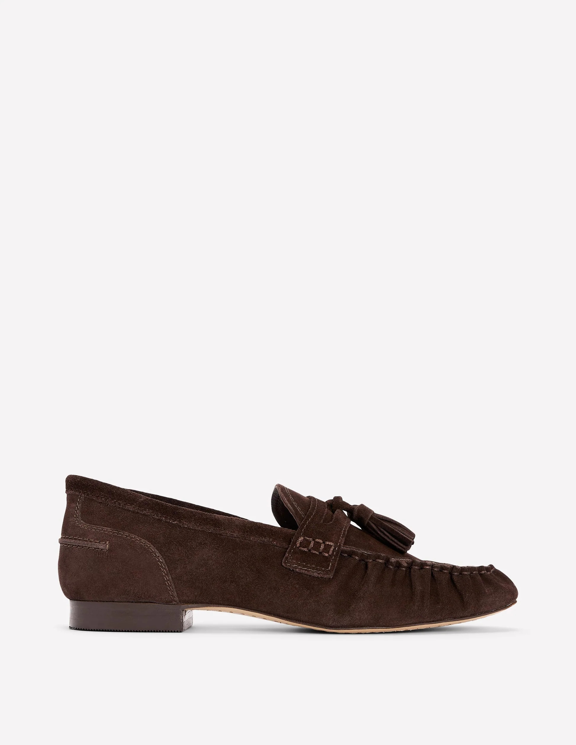 Soft Ruched Loafers-Chocolate | Boden (US)