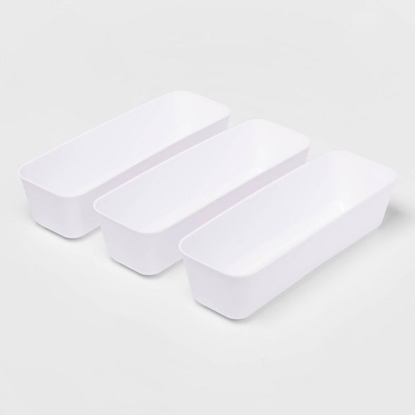 Long 3pk Storage Trays White - Room Essentials™ | Target
