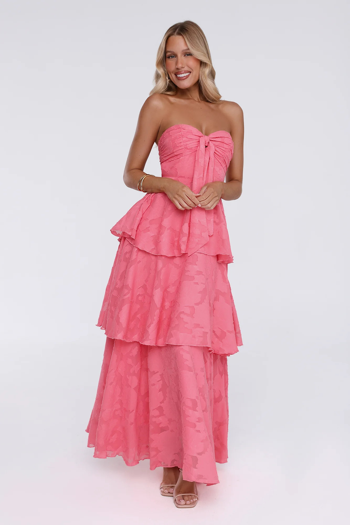 Unmatched Style Strapless Maxi Dress Coral | Hello Molly (US)