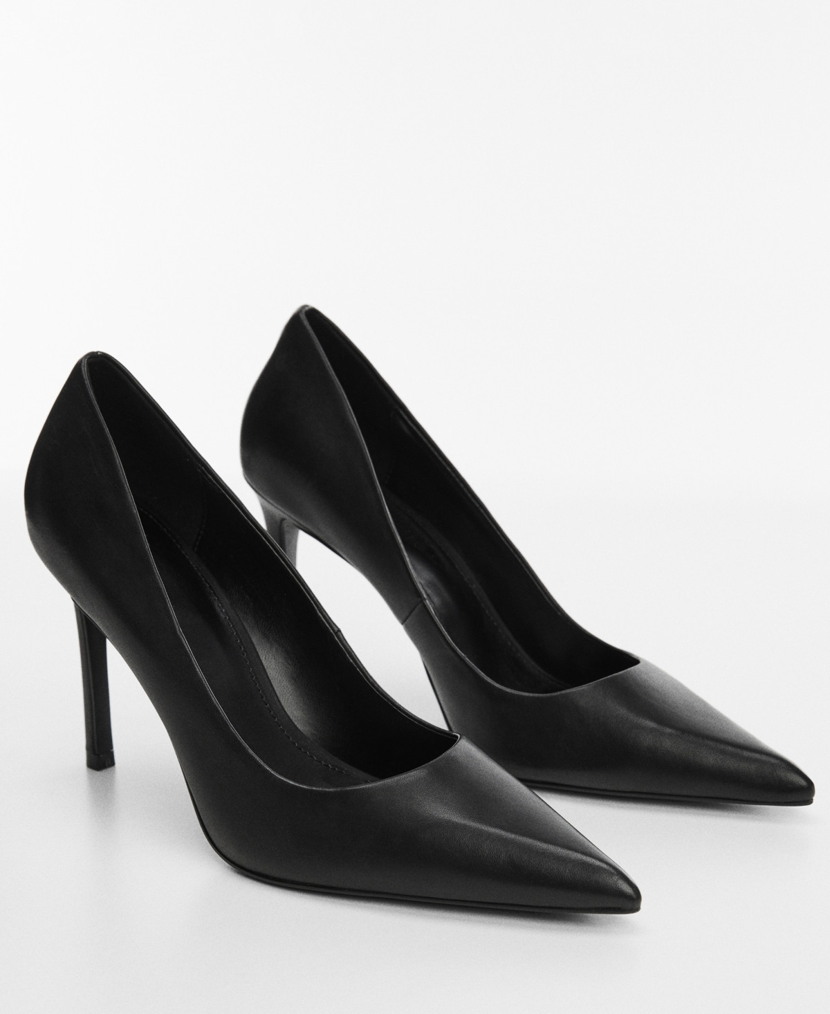 Mango Women's Heel Leather Shoes - Black | Macy's