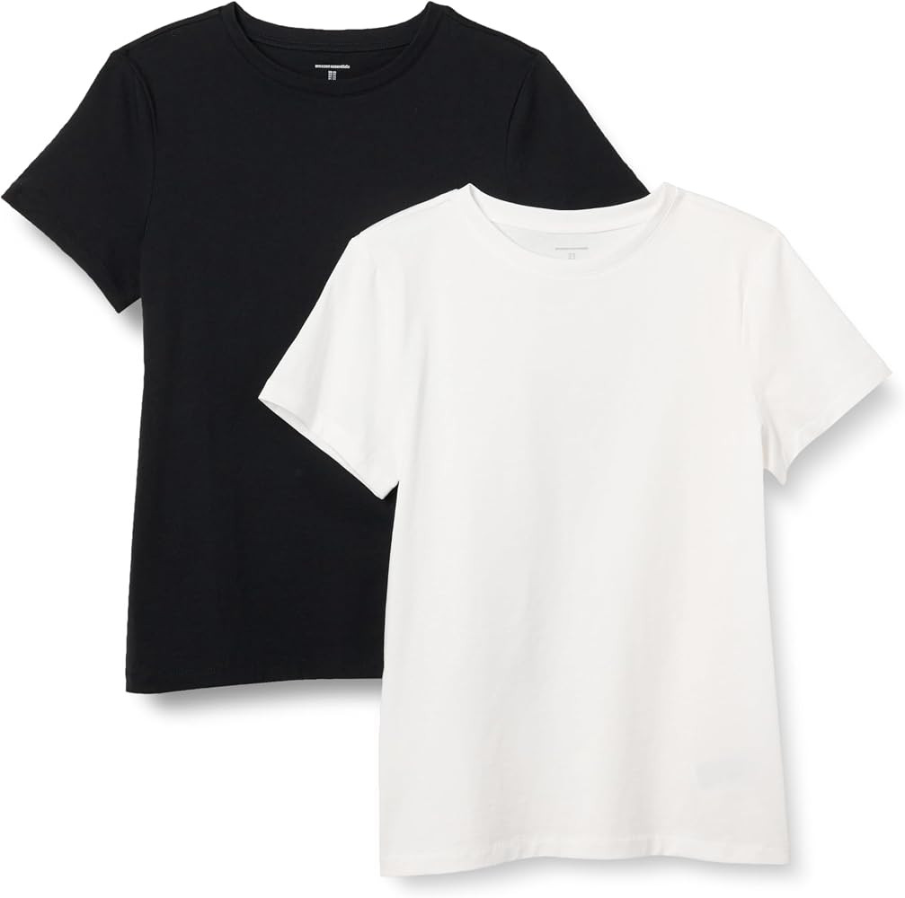 Amazon Essentials Women's Regular Fit 100% Cotton Crewneck Short Sleeve T-Shirt | Amazon (US)