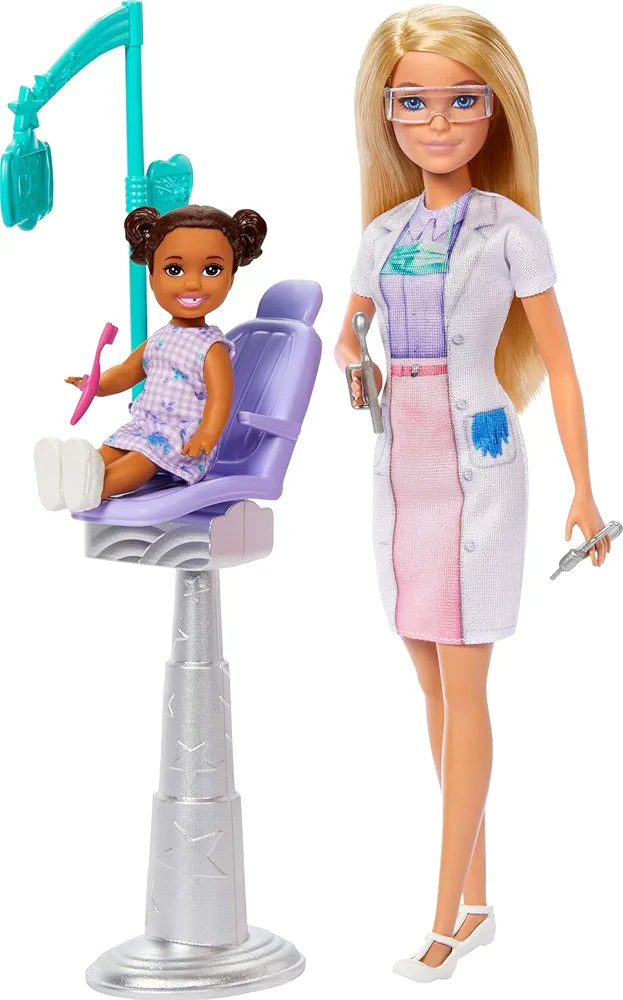 Barbie Dentist with Blonde Fashion Doll with Blue Dress and Lab Coat, 1 Kid Doll, Medical Doctor ... | Amazon (US)