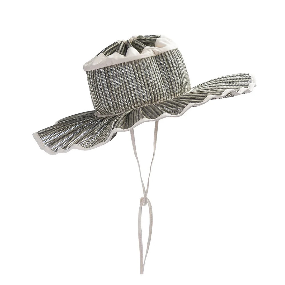 Starsace New Foldable Pleated Belt strap Big Brim Hat Ladies Beach Travel Sun Shade straw Hat for... | Walmart (US)