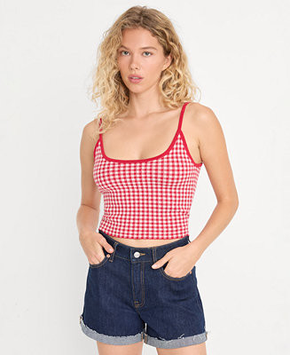 Good American Women's Gingham Camisole Sweater, Created for Macy's - Macy's | Macy's