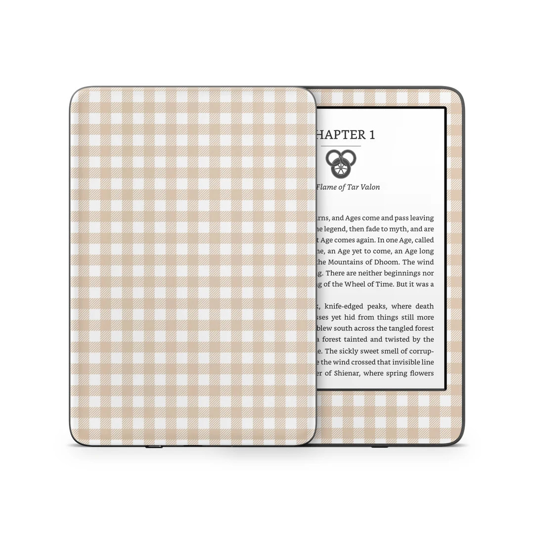 Amazon Kindle Skin Wrap Cover Premium Quality 3M Vinyl Brown Gingham - Etsy | Etsy (US)