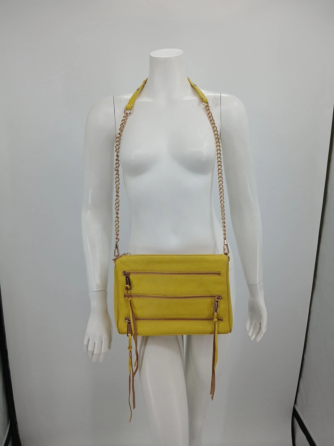 Rebecca Minkoff Yellow Leather Crossbody Bag Purse Zipper | eBay AU