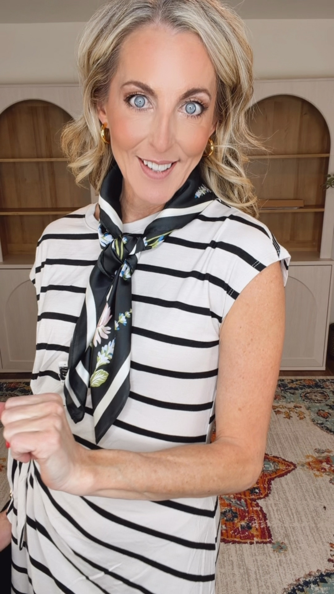 Simple sophisticated this side Thai mini dress from time and true is $15 and will take you anywhere in comfort in style wearing a size extra small comes in five colors. I added a $15 @Target scarf and sweater. Both linked  

#LTKdayinmylife #LTKgrwm #LTKootd