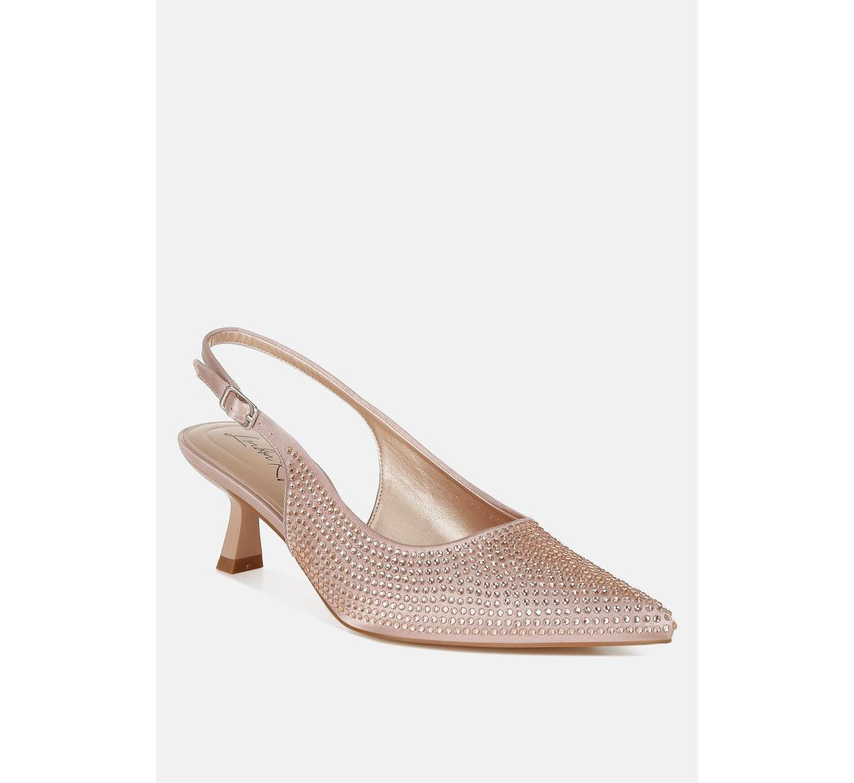 Amashi Rhinestones Embellished Slingback Sandals - Pink | Macy's