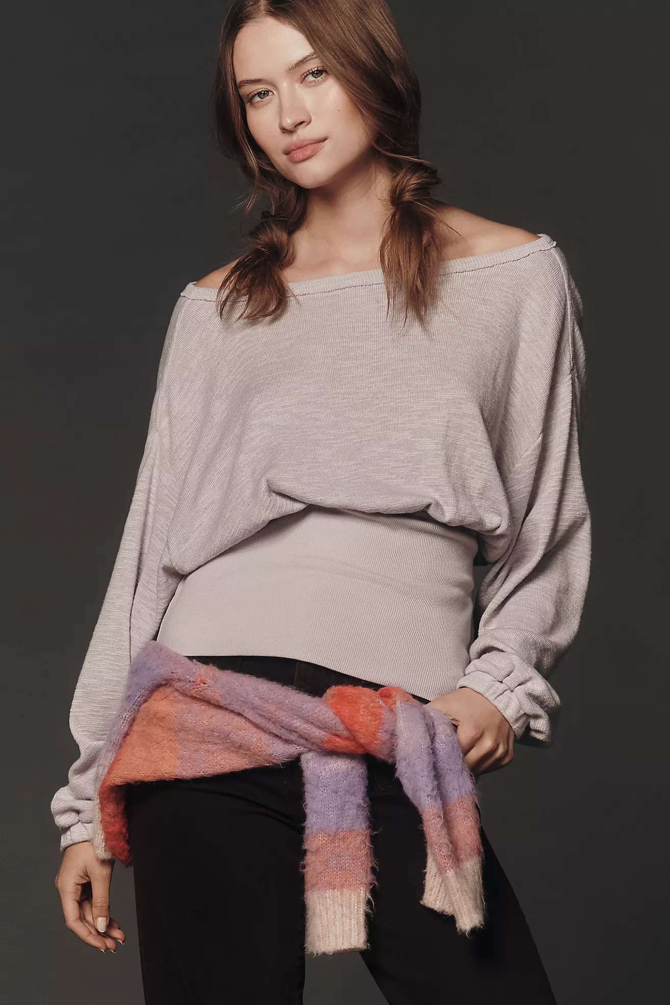 Pilcro Waisted Long-Sleeve Boatneck Top | Anthropologie (US)
