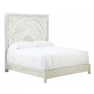 Home Decorators Collection Chennai Whitewash King Bed HD-2021 - The Home Depot | The Home Depot
