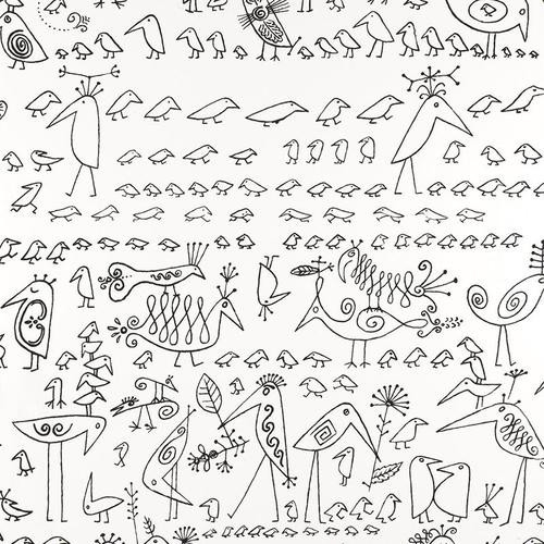 Schumacher Aviary Black On White Wallpaper | DecoratorsBest | DecoratorsBest