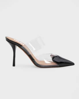 ALAIA Clear Cap-Toe Mule Pumps | Neiman Marcus