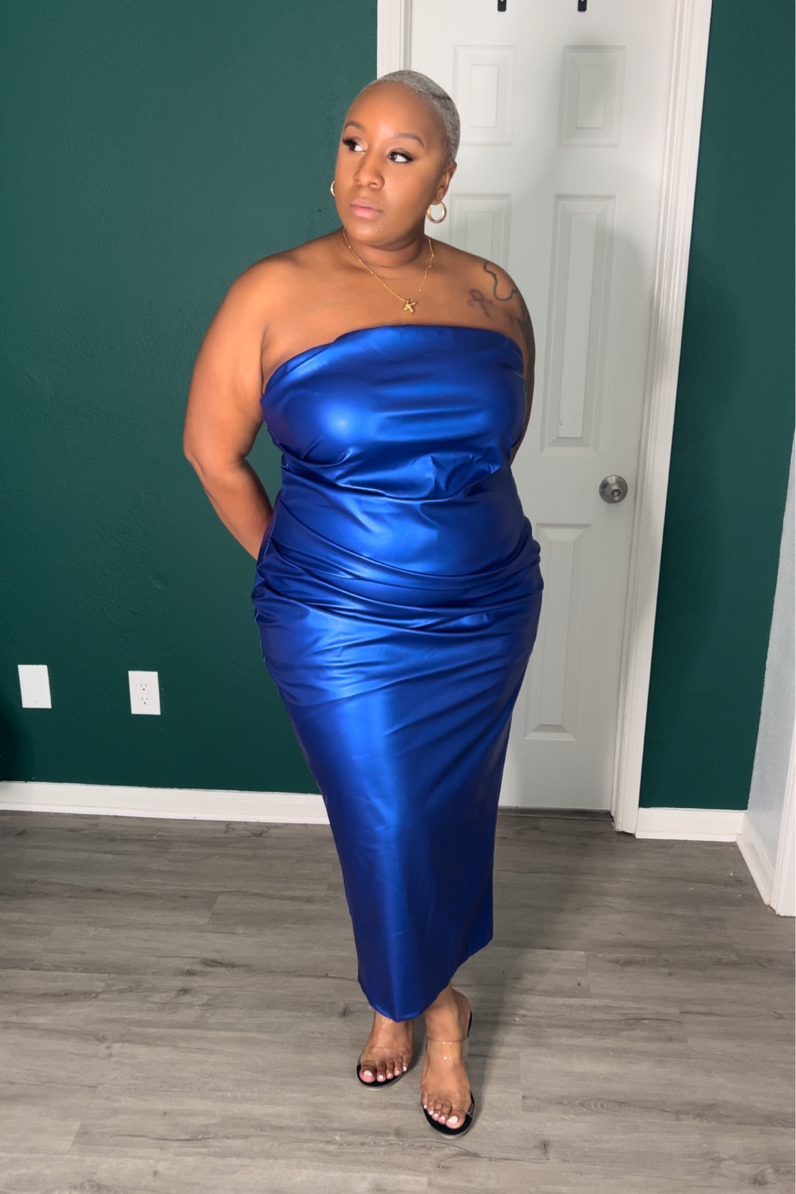 Faux leather blue strapless dress from SHEIN | Size 2x | I could have went down a size 

#LTKfindsunder50 #LTKplussize #LTKstyletip