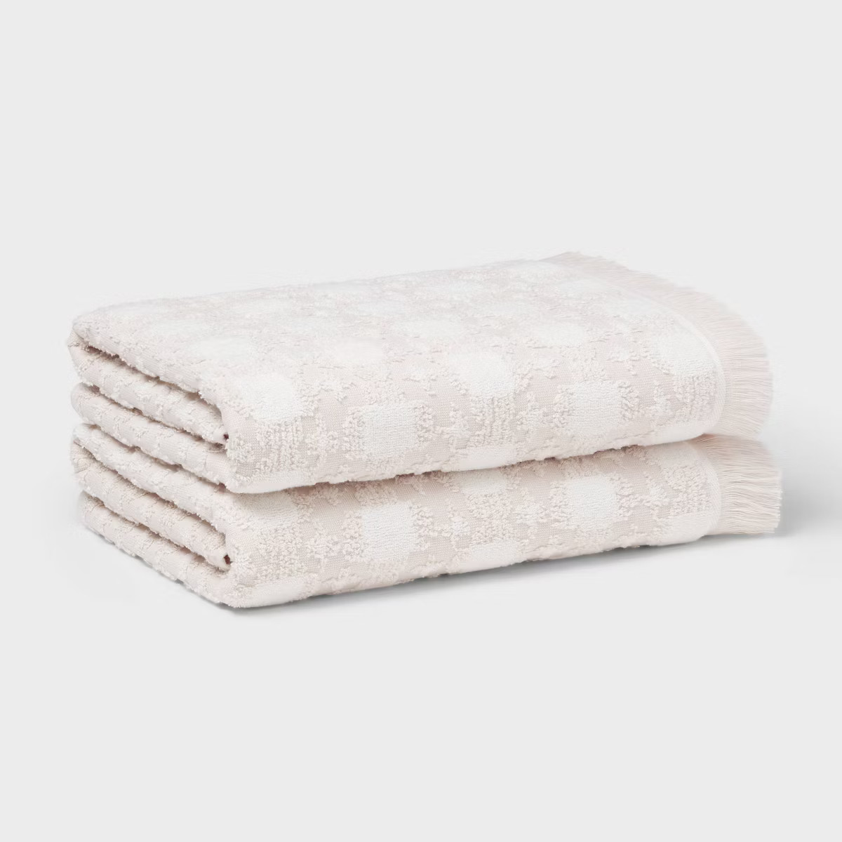 2pc Boho Ikat Patterned Bath Towel Cream - Threshold™ | Target