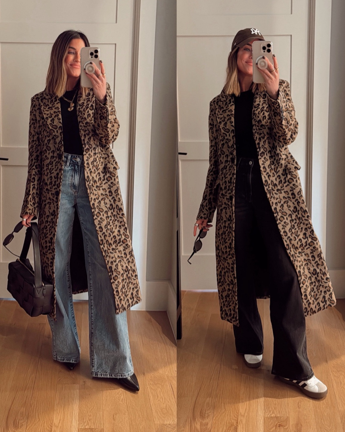 One statement coat, two ways 🤌🏼 I loveee this coat, linked my exact one and several similar options too! Both pairs of denim are true to size. Wearing a small in the jacket and XS long sleeve!

#LTKStyleTip #LTKFindsUnder50 #LTKFindsUnder100