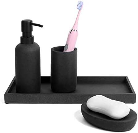 Amazon.com: TAUVLL Bathroom Accessory Set-4 Pcs Complete Resin Bathroom Countertop Vanity Accesso... | Amazon (US)