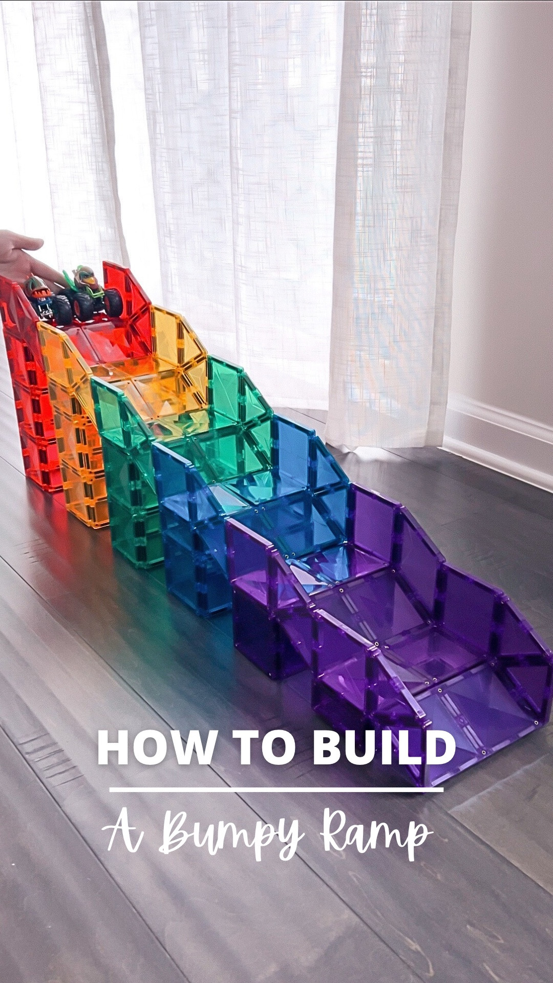 Ready for a bumpy ride? 🚗💨 This magnetic tile bumpy ramp is perfect for monster trucks to tackle rough terrain! 🏁 Who thinks their truck can handle the challenge? 

#MagneticTiles #STEMPlay #BumpyRamp

#LTKKids #LTKFamily #LTKSaleAlert