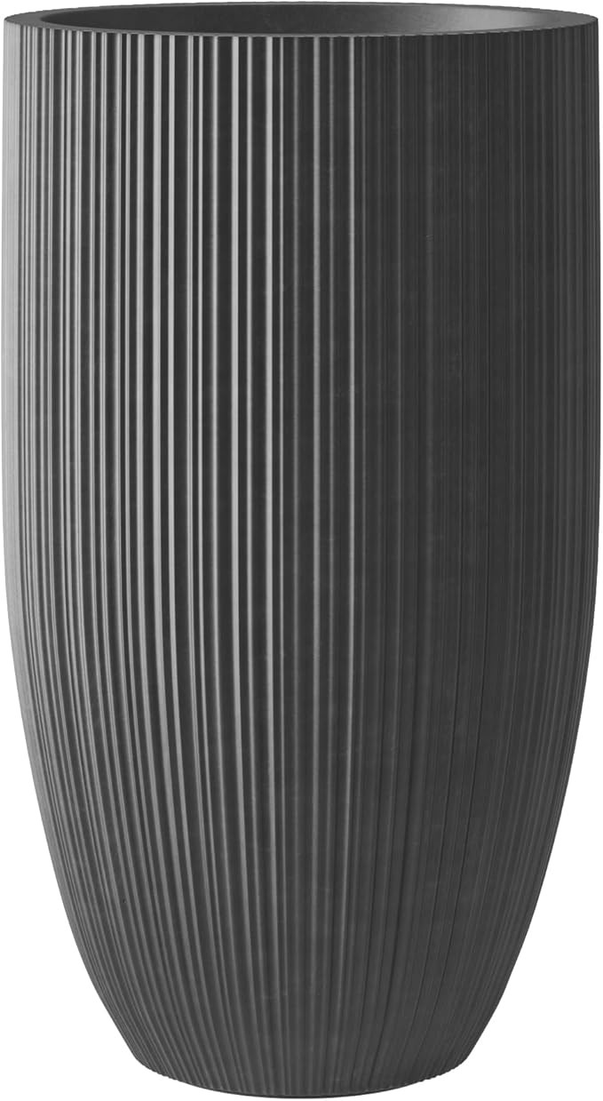 24 Inch Tall Concrete Planter, Large Garden Pot with Drainage Hole for Outdoor and Indoor Use on ... | Amazon (US)