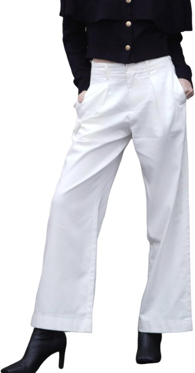 GOELIA High Waisted Pants for Women Trendy Wide Leg Boyfriends Baggy Jeans y2k with Pockets | Amazon (US)