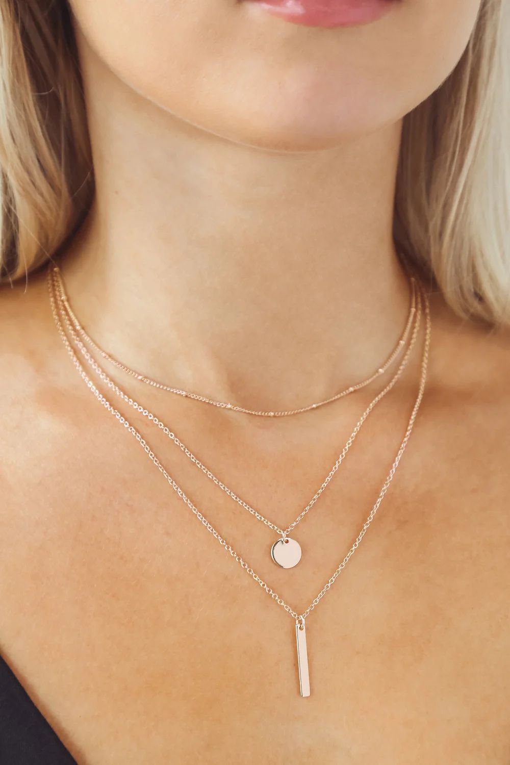 Perfect Trio Rose Gold Layered Necklace | Lulus (US)