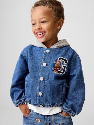 Baby & Toddler Denim Varsity Bomber Jacket | Gap (US)