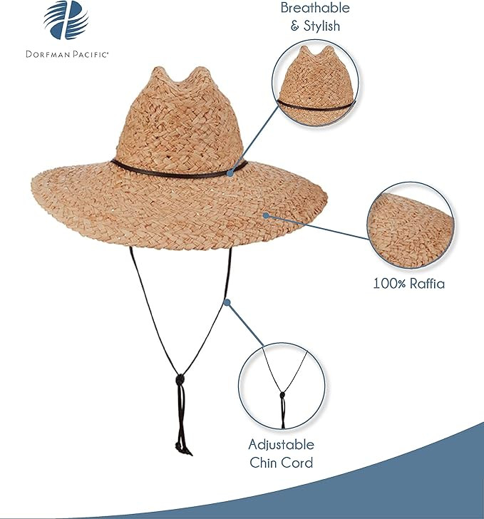 Scala Women's Raffia Lifeguard Hat, Natural, One Size | Amazon (US)