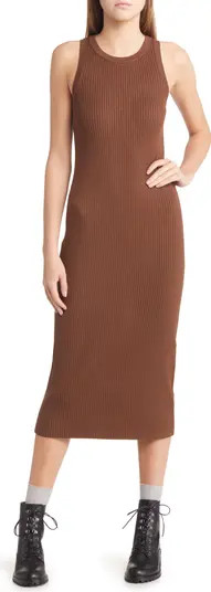 Madewell Sleeveless Rib Midi Sweater Dress | Nordstrom | Nordstrom