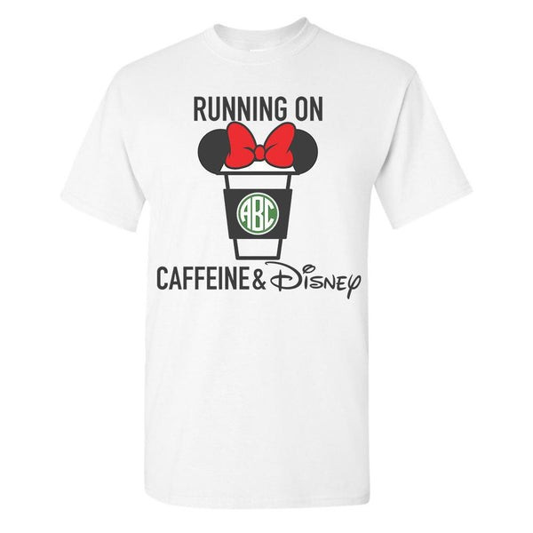 Monogrammed 'Caffeine & Disney' Basic T-Shirt | United Monograms
