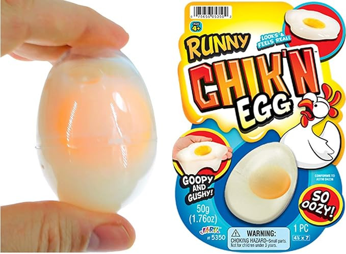 Realistic Chicken Egg Slime Putty Toys (1 Chicken Egg) by JA-RU. Slime Filled Eggs for Kids, Teen... | Amazon (US)