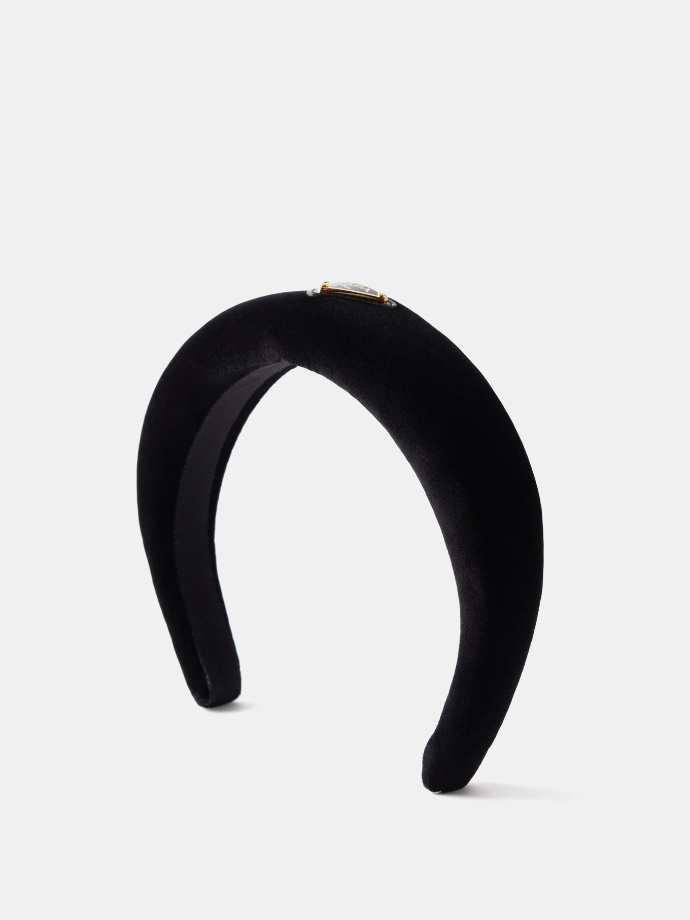 Logo-plaque padded velvet headband | Matches (UK)