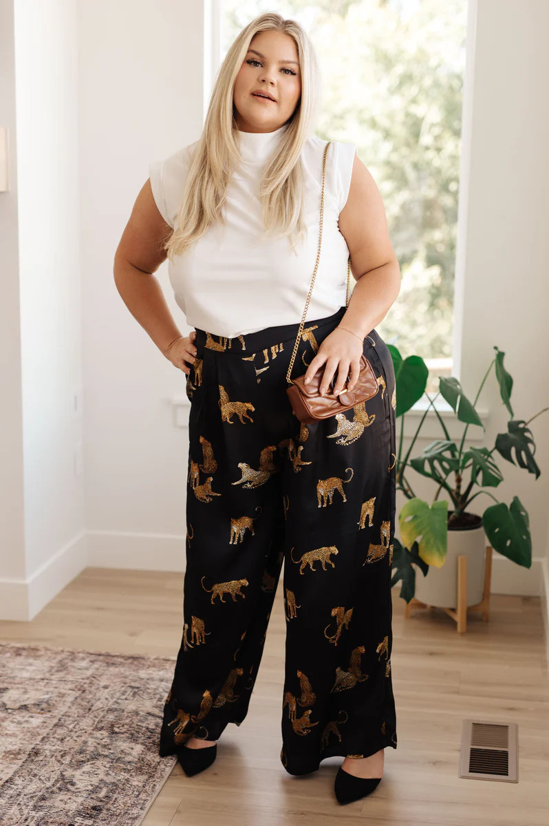 Legendary in Leopard Satin Wide Leg Pants | Statement Boutique