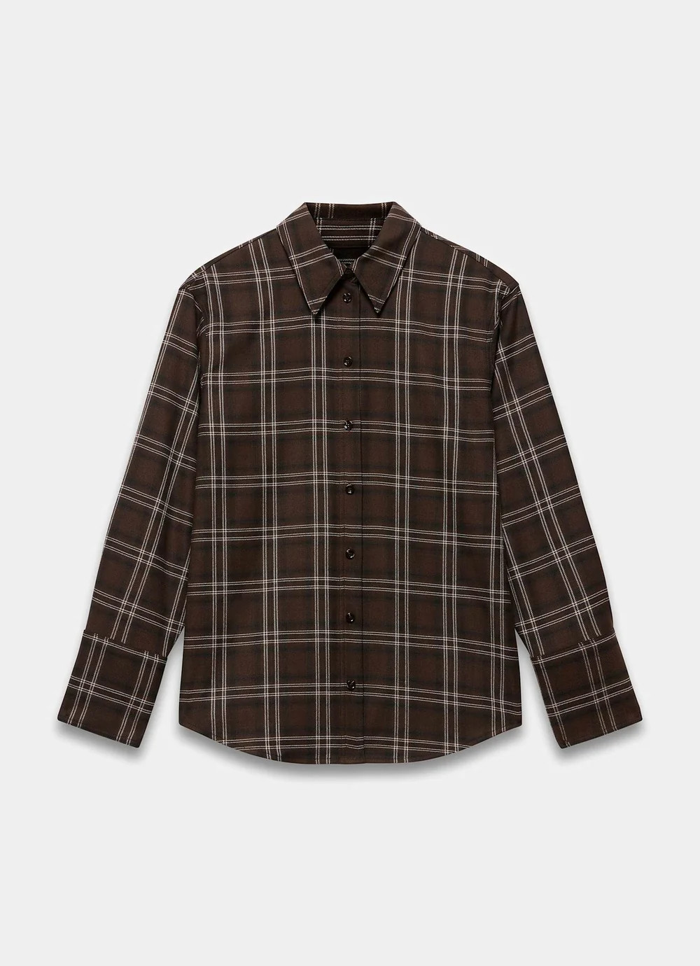 Brown Checked Long Sleeve Shirt | Mint Velvet - ROW