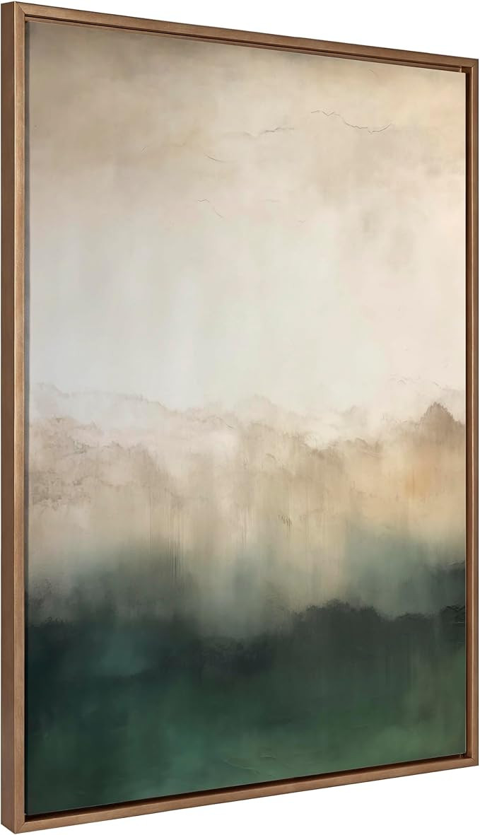 Kate and Laurel Sylvie Green Mountain Abstract II Framed Canvas Wall Art by Amy Lighthall, 31.5x4... | Amazon (US)