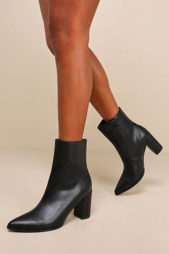 Hudsyn Black Pointed-Toe Ankle Booties | Lulus (US)