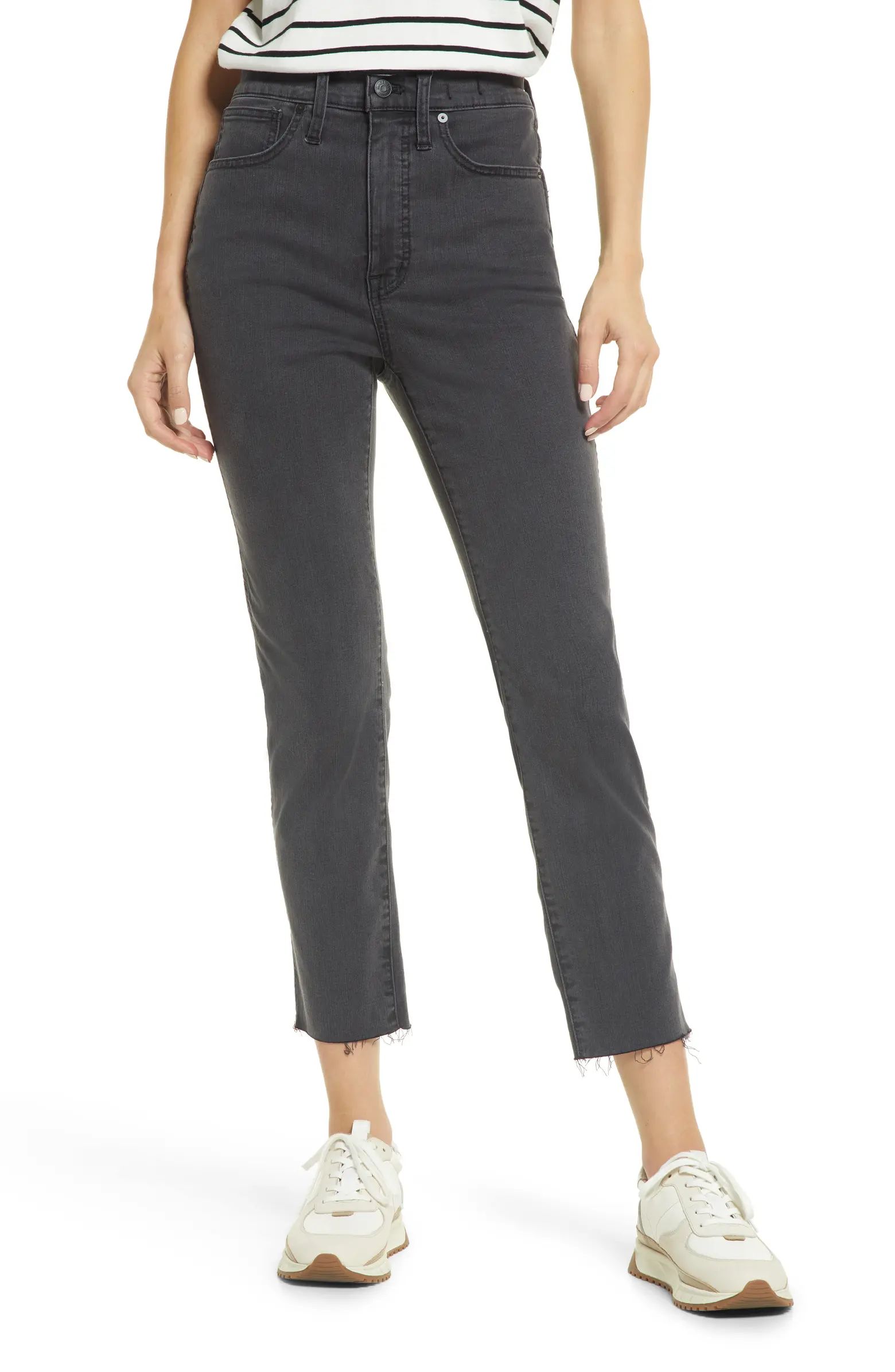 High Waist Raw Hem Stovepipe Jeans | Nordstrom