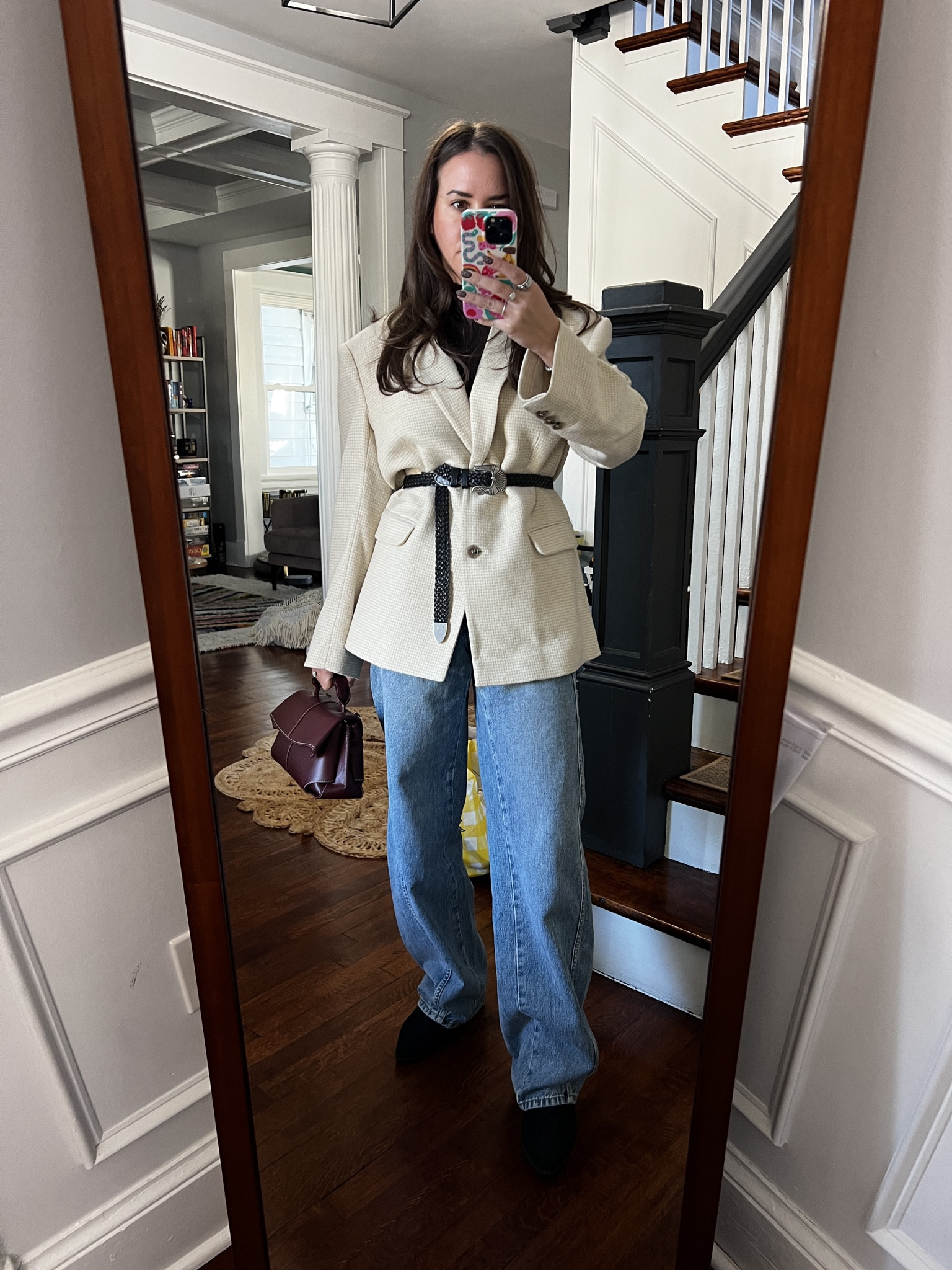 oversized blazer. belted blazer. cream blazer. anine bing blazer.  elevated style.  

 #LTKootd #LTKSaleAlert