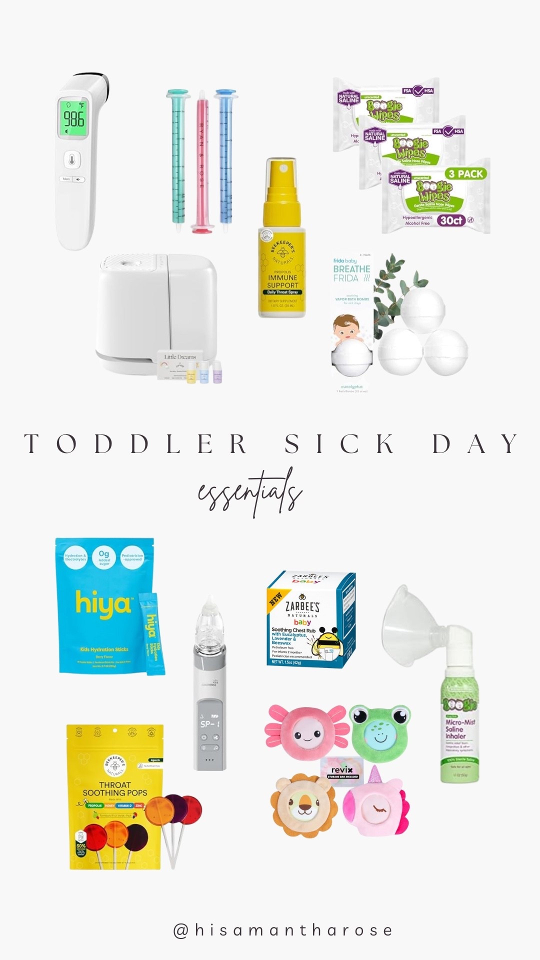 What has been getting us through 2 toddlers with the flu. Use code HISAM128 for discount on nasal aspirator 