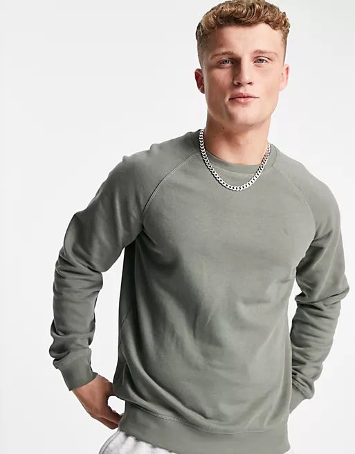 Only & Sons crew neck sweat in washed green - part of a set | ASOS (Global)