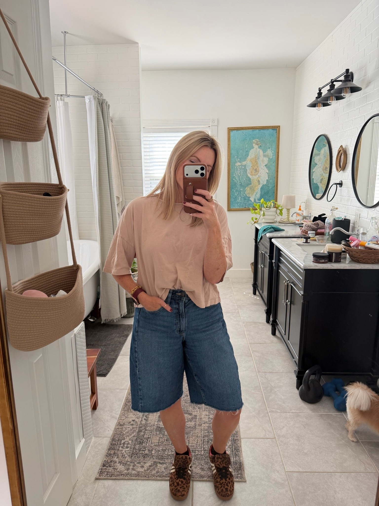 Jorts for the win! Barrel Bermuda denim shorts, Walmart, Amazon, clearance find