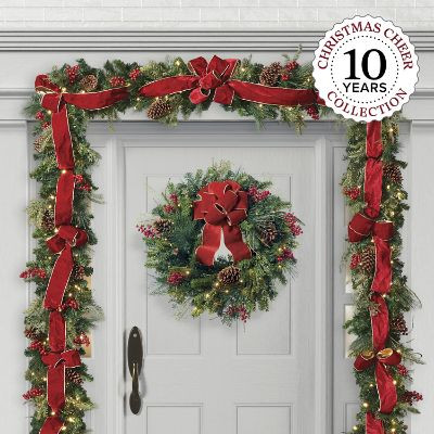 Christmas Cheer Greenery Front Door Bundle | Frontgate