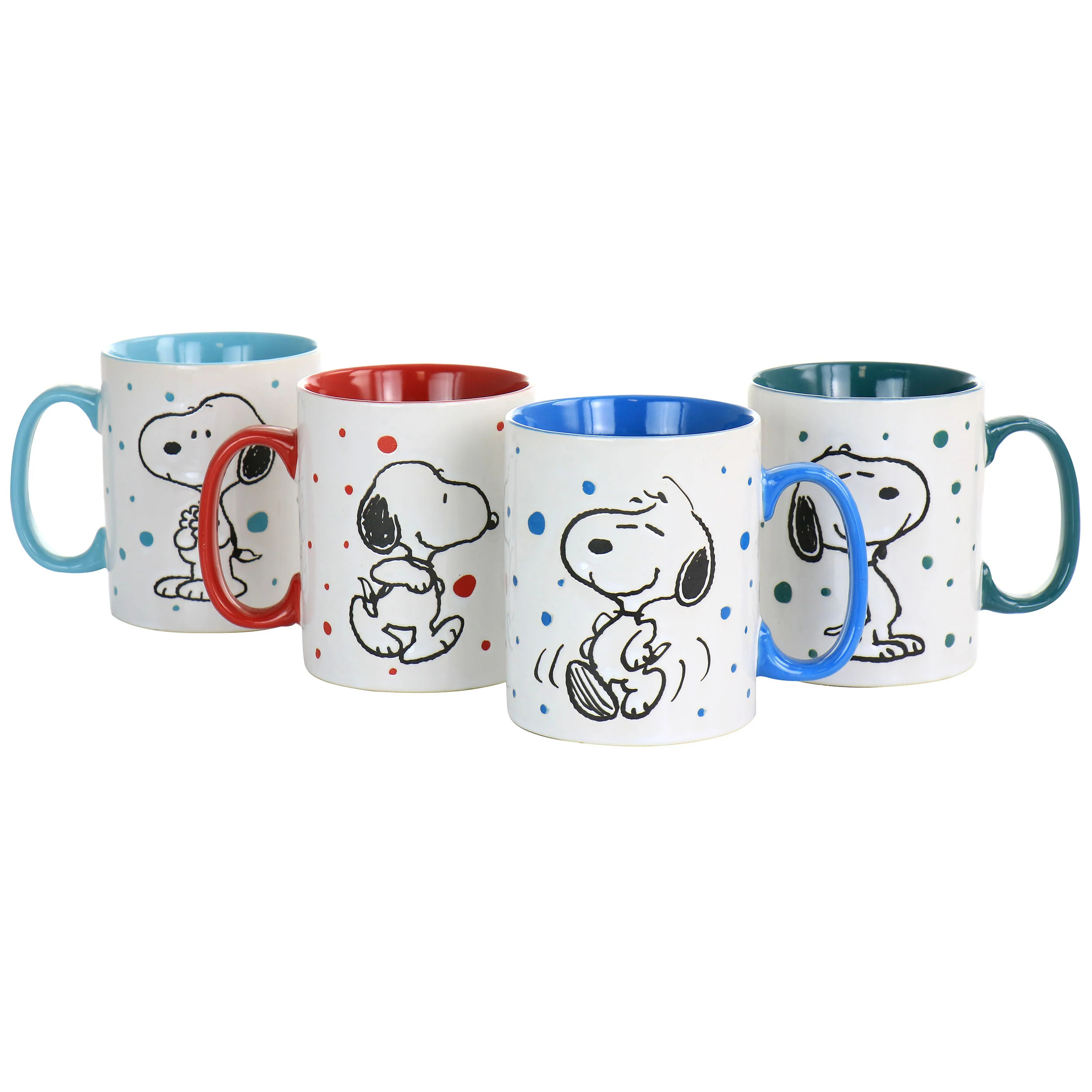 Freckled Joy 15oz Stoneware 4 Piece Mug Set in Assorted Designs | Shop Simon
